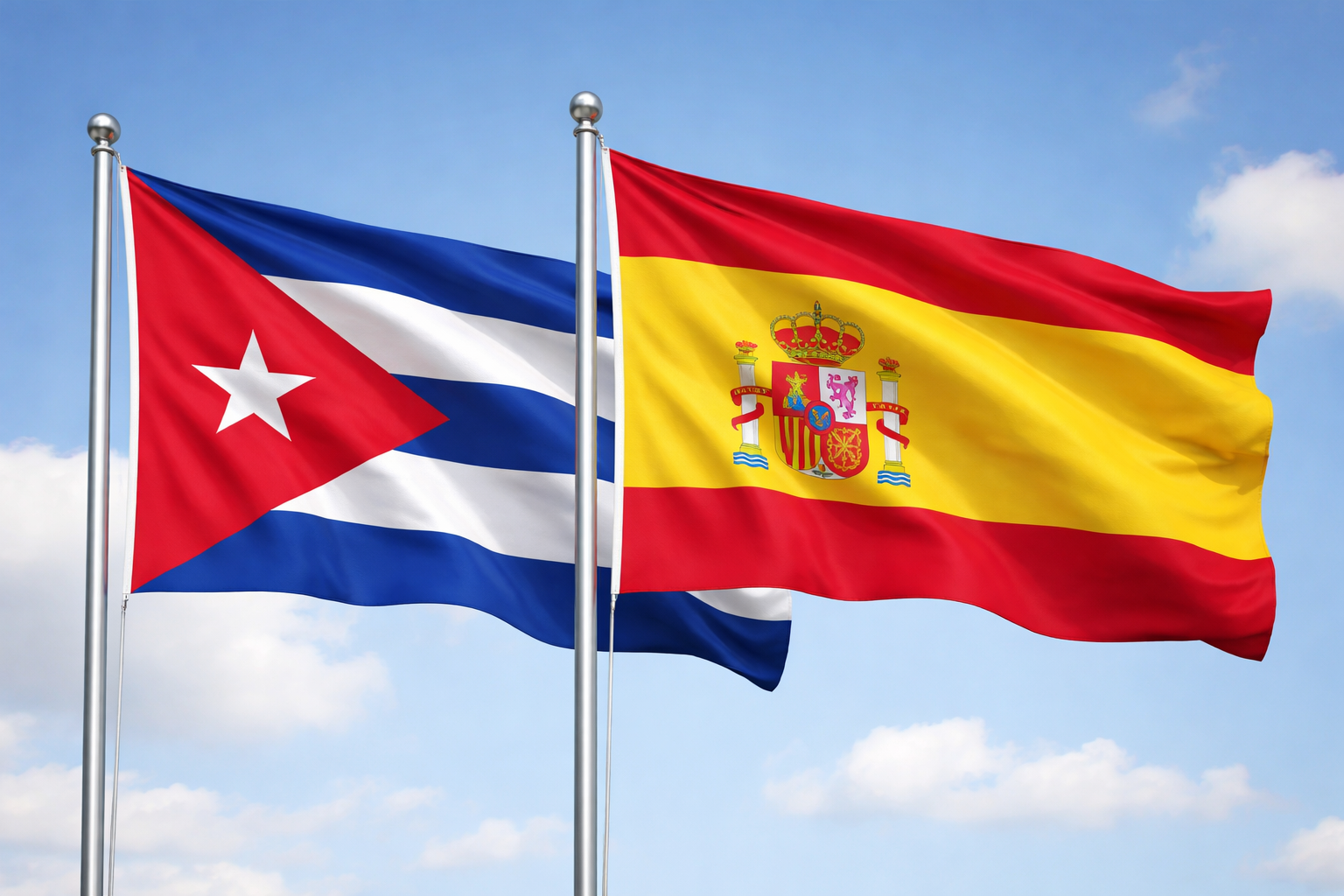 banderas de Cuba y España banderas de Cuba y España