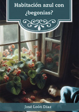 Habitación azul con ¿begonias?